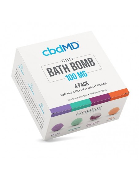 cbdMD CBD Bath Bombs 4 Pack(Relax  Romance  Rise  Restore) 1pcs:0 US