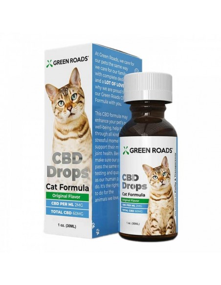 Green Roads Pet CBD Drops Cat Formula Original 30ml 60mg 4pcs:0 US